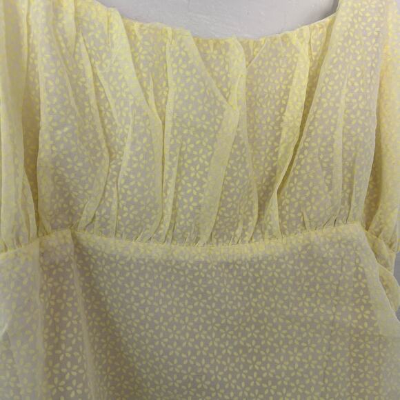Storia Yellow Floral Print Mini Dress Large - Picture 3 of 7